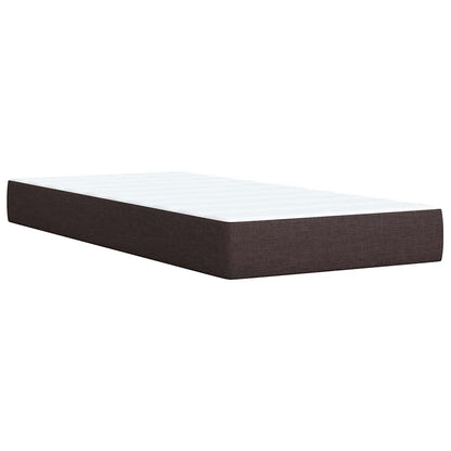 vidaXL Lit boxspring avec matelas Marron foncé 90x200 cm Tissu