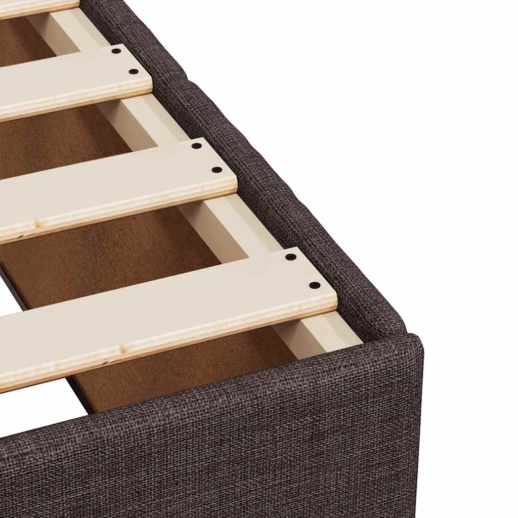 vidaXL Lit boxspring avec matelas Marron foncé 90x200 cm Tissu