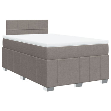 vidaXL Lit boxspring avec matelas taupe 120x190 cm tissu