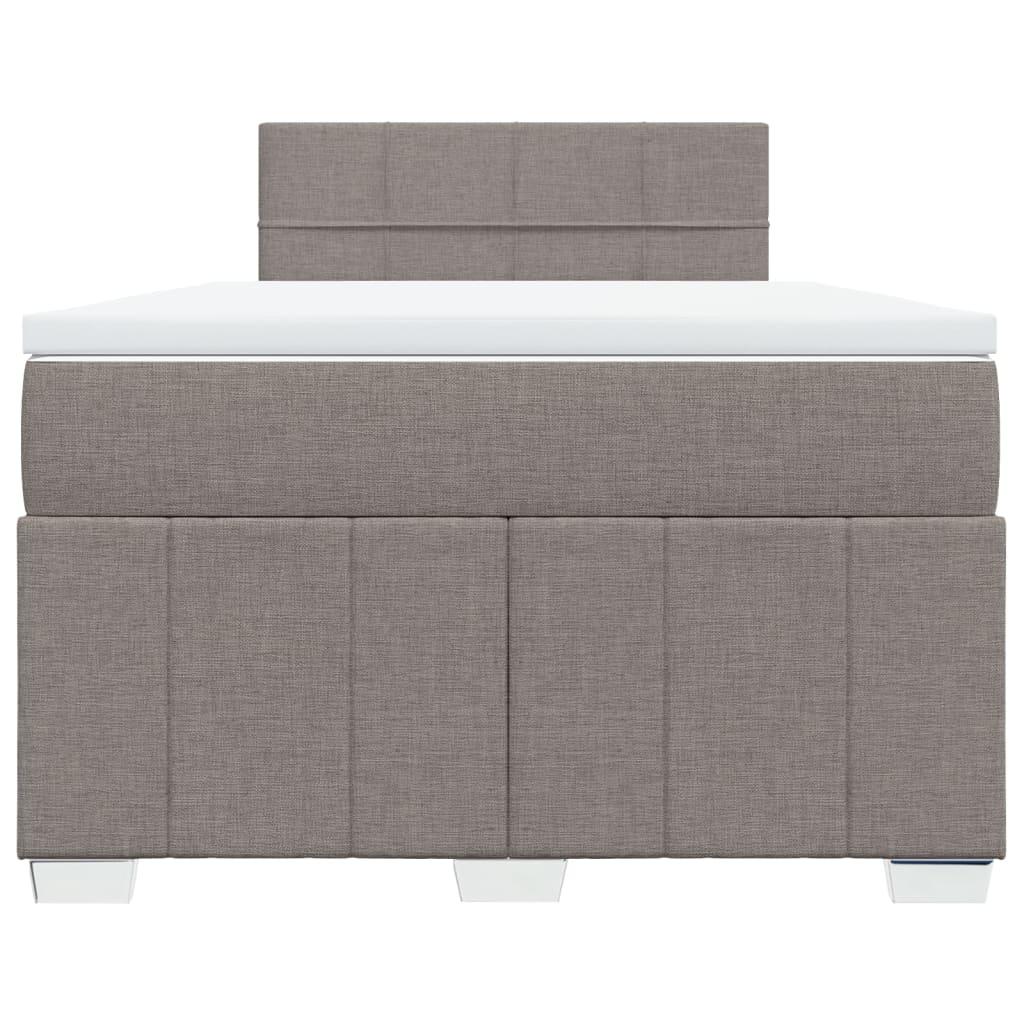 vidaXL Lit boxspring avec matelas taupe 120x190 cm tissu