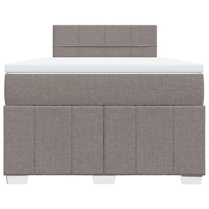 vidaXL Lit boxspring avec matelas taupe 120x190 cm tissu