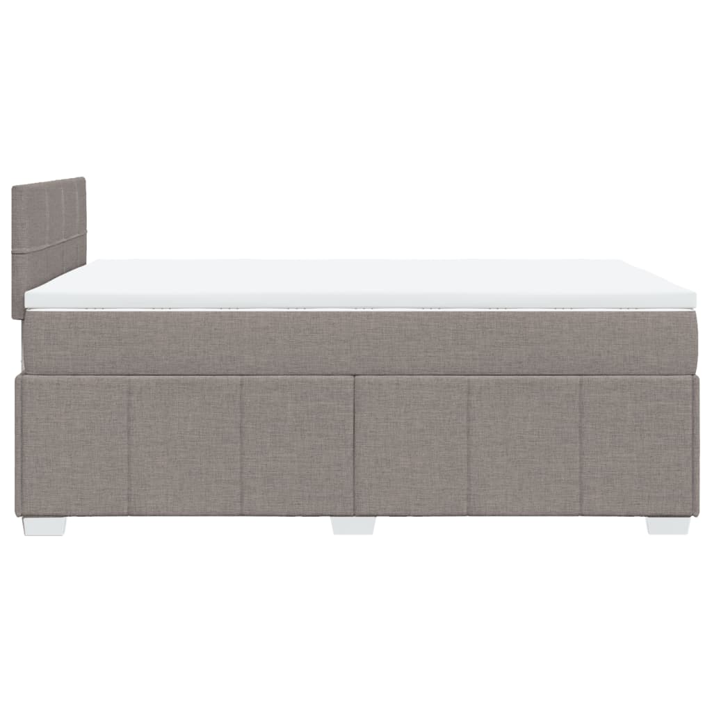 vidaXL Lit boxspring avec matelas taupe 120x190 cm tissu