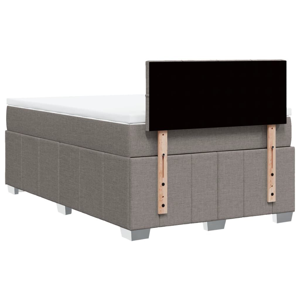 vidaXL Lit boxspring avec matelas taupe 120x190 cm tissu
