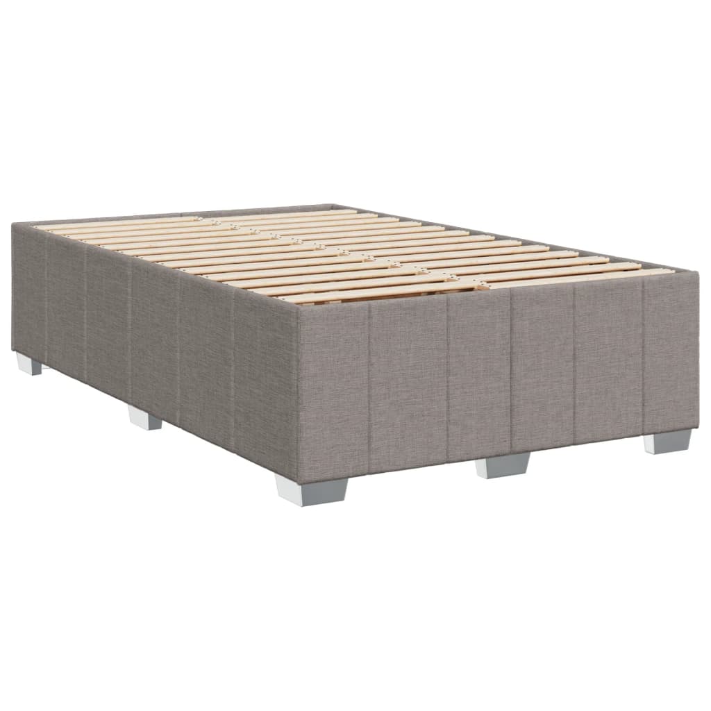 vidaXL Lit boxspring avec matelas taupe 120x190 cm tissu