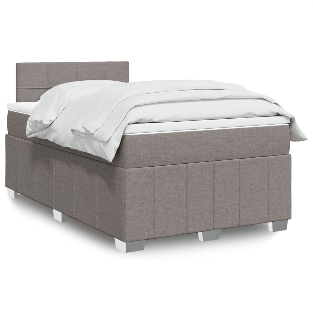 vidaXL Lit boxspring avec matelas taupe 120x190 cm tissu