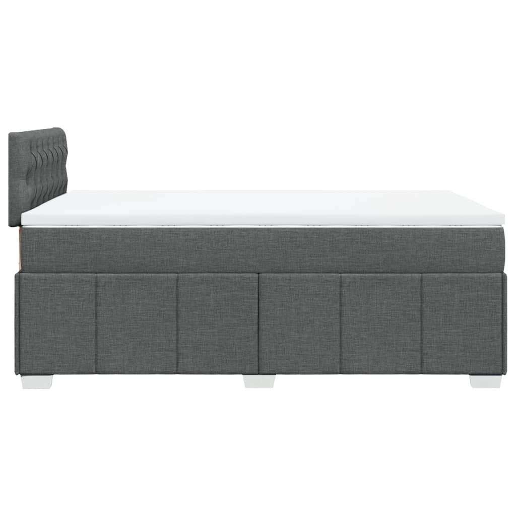 vidaXL Boxspringbett mit Matratze Dunkelgrau 120x190 cm Stoff
