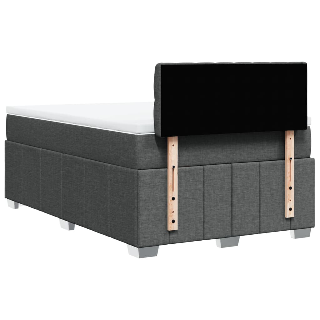 vidaXL Boxspringbett mit Matratze Dunkelgrau 120x190 cm Stoff