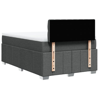 vidaXL Boxspringbett mit Matratze Dunkelgrau 120x190 cm Stoff