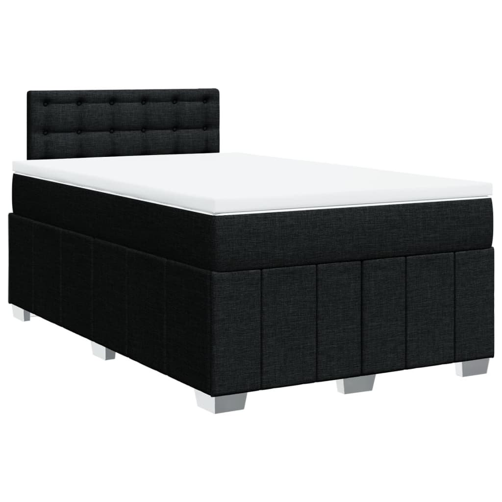 vidaXL Lit coffre avec matelas Noir 120x190 cm Tissu