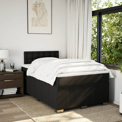 vidaXL Lit coffre avec matelas Noir 120x190 cm Tissu