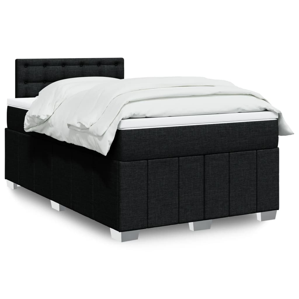 vidaXL Lit coffre avec matelas Noir 120x190 cm Tissu