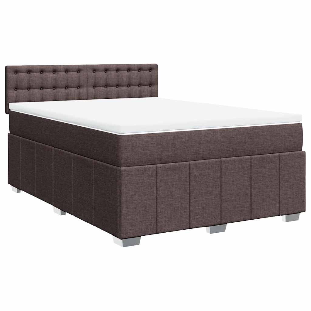 Boxspringbett mit Matratze Dunkelbraun 140x190 cm Stoff