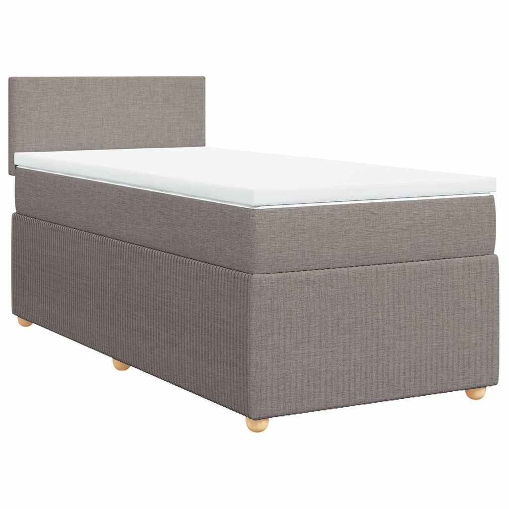 Boxspringbett mit Matratze Taupe 90x190 cm Stoff