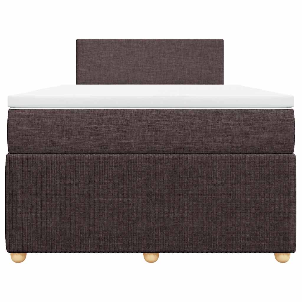 vidaXL Boxspringbett mit Matratze Dunkelbraun 120x200 cm Stoff
