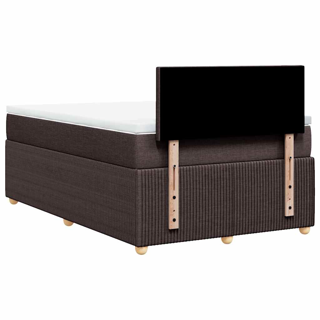 vidaXL Boxspringbett mit Matratze Dunkelbraun 120x200 cm Stoff