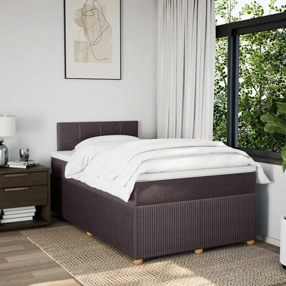vidaXL Boxspringbett mit Matratze Dunkelbraun 120x200 cm Stoff