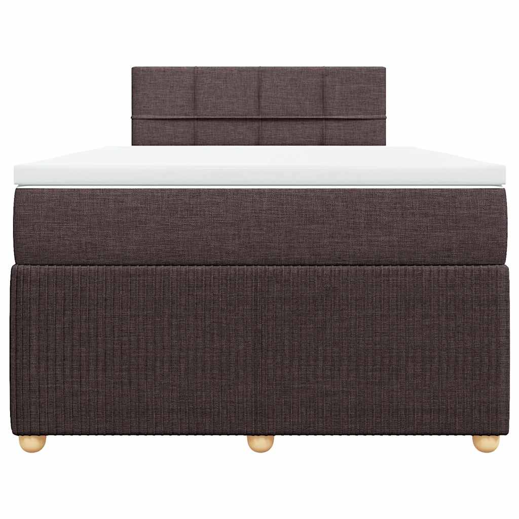 vidaXL Boxspringbett mit Matratze Dunkelbraun 120x200 cm Stoff