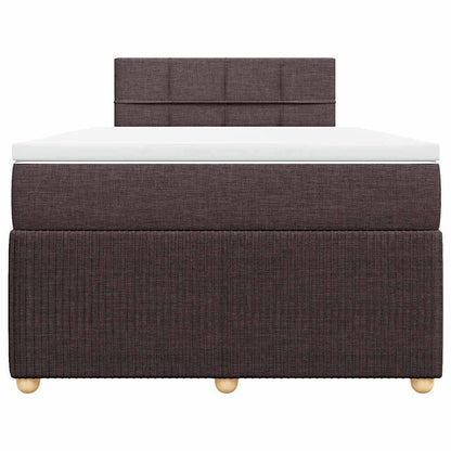 vidaXL Boxspringbett mit Matratze Dunkelbraun 120x200 cm Stoff