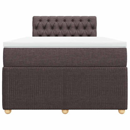 vidaXL Boxspringbett mit Matratze Dunkelbraun 120x200 cm Stoff