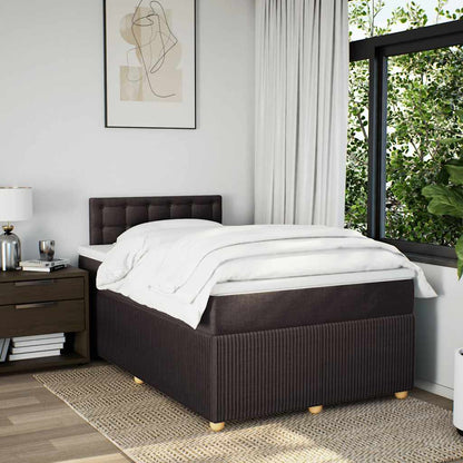 vidaXL Boxspringbett mit Matratze Dunkelbraun 120x200 cm Stoff