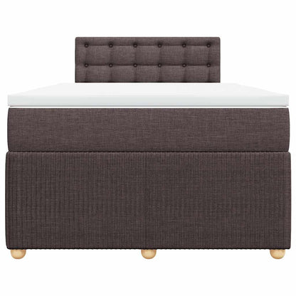 vidaXL Boxspringbett mit Matratze Dunkelbraun 120x200 cm Stoff