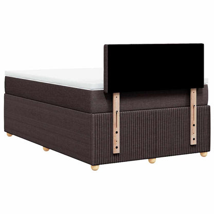 vidaXL Boxspringbett mit Matratze Dunkelbraun 120x200 cm Stoff
