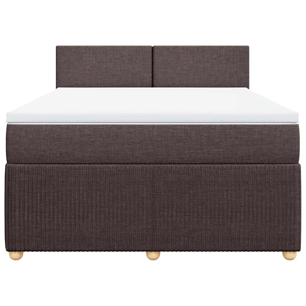 vidaXL Boxspringbett mit Matratze Dunkelbraun 140x200 cm Stoff