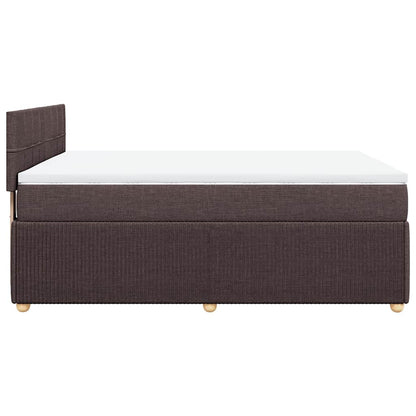 vidaXL Lit tapissier avec matelas Marron foncé 140x200 cm Tissu