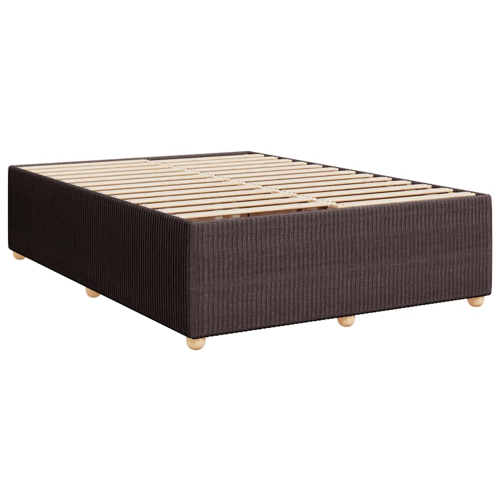 vidaXL Lit tapissier avec matelas Marron foncé 140x200 cm Tissu