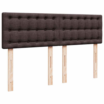 vidaXL Lit tapissier avec matelas Marron foncé 140x200 cm Tissu