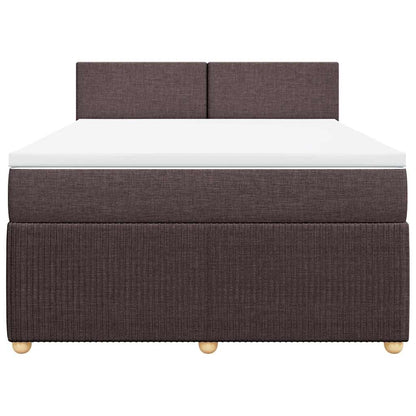 vidaXL Boxspringbett mit Matratze Dunkelbraun 160x200 cm Stoff