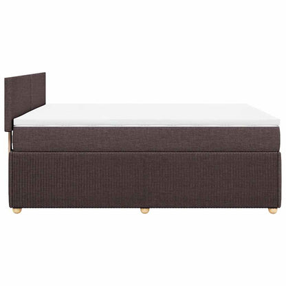 vidaXL Boxspringbett mit Matratze Dunkelbraun 160x200 cm Stoff