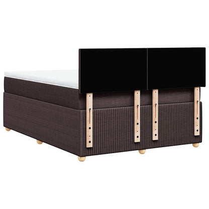 vidaXL Boxspringbett mit Matratze Dunkelbraun 160x200 cm Stoff