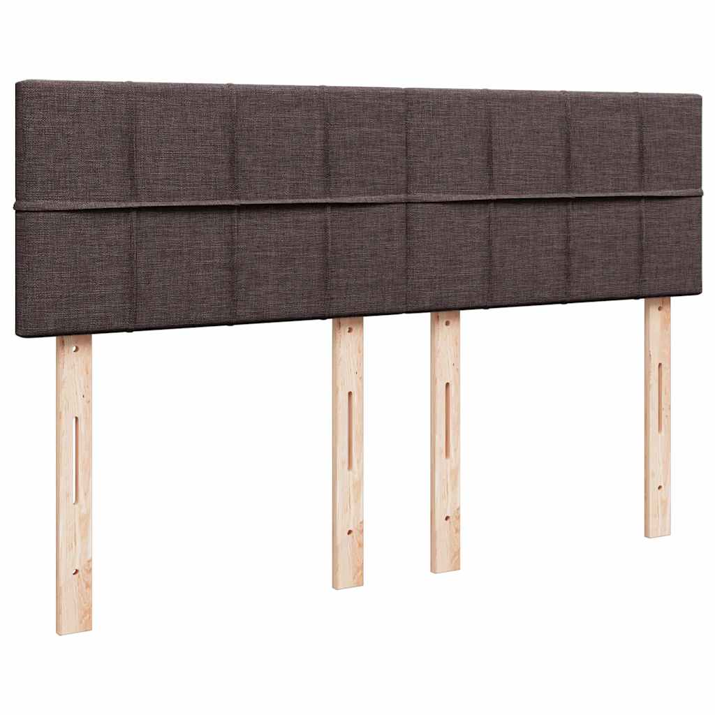 vidaXL Boxspringbett mit Matratze Dunkelbraun 160x200 cm Stoff