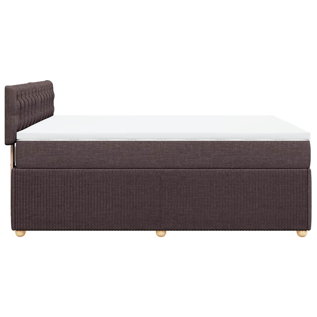 vidaXL Boxspringbett mit Matratze Dunkelbraun 160x200 cm Stoff