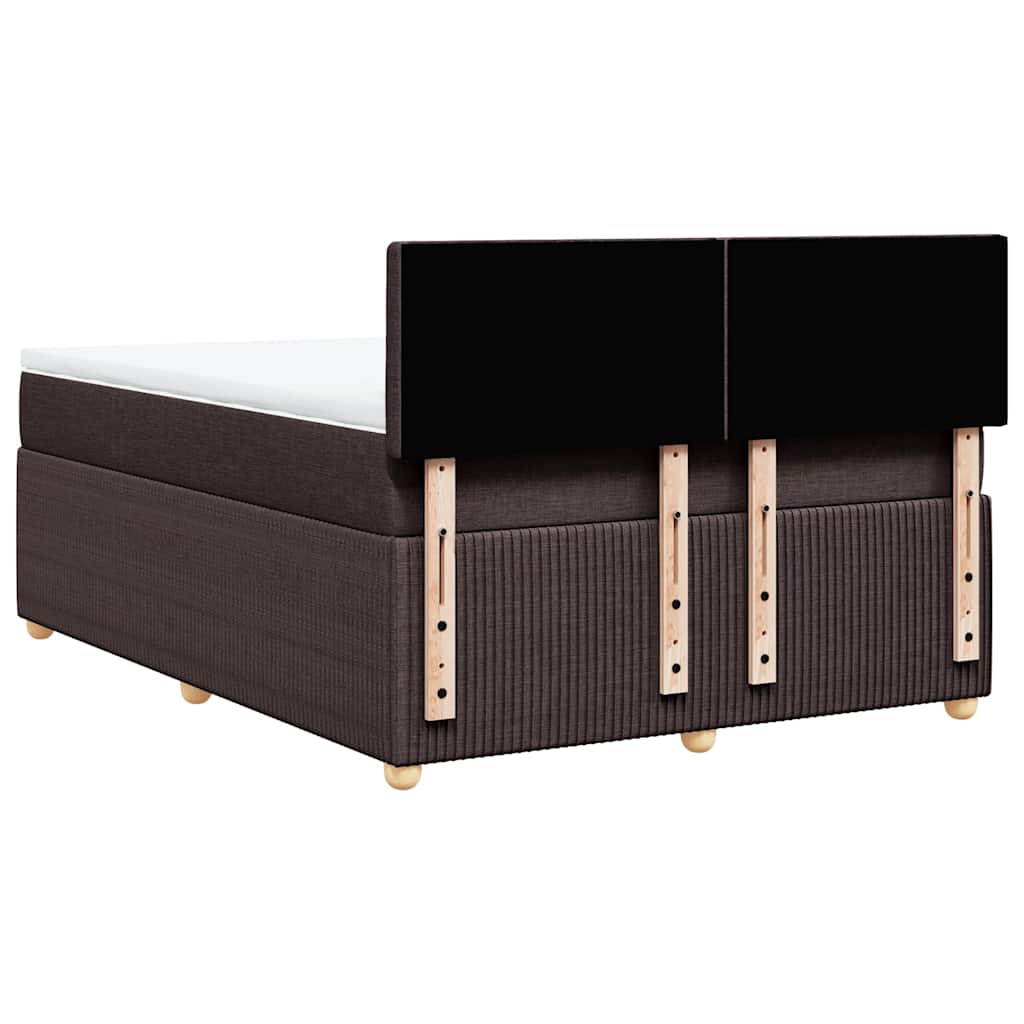 vidaXL Lit tapissier avec matelas Marron foncé 160x200 cm Tissu