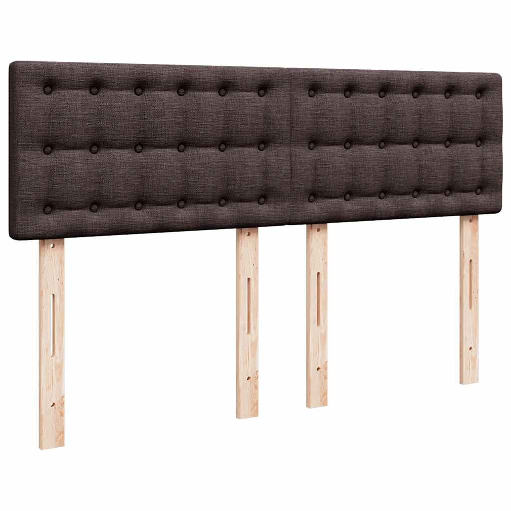 vidaXL Lit tapissier avec matelas Marron foncé 160x200 cm Tissu
