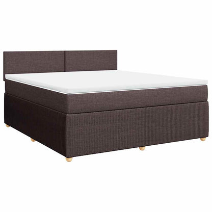 vidaXL Boxspringbett mit Matratze Dunkelbraun 180x200 cm Stoff