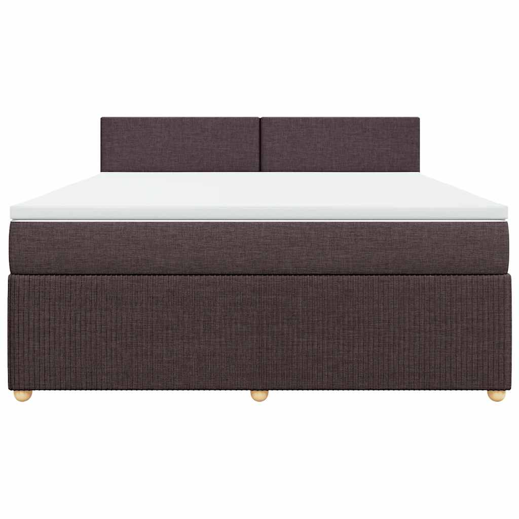 vidaXL Boxspringbett mit Matratze Dunkelbraun 180x200 cm Stoff