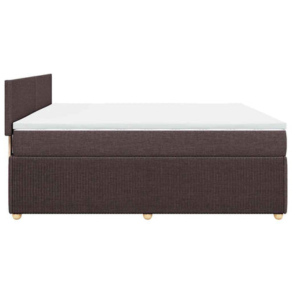 vidaXL Boxspringbett mit Matratze Dunkelbraun 180x200 cm Stoff