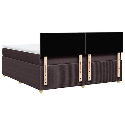 vidaXL Boxspringbett mit Matratze Dunkelbraun 180x200 cm Stoff