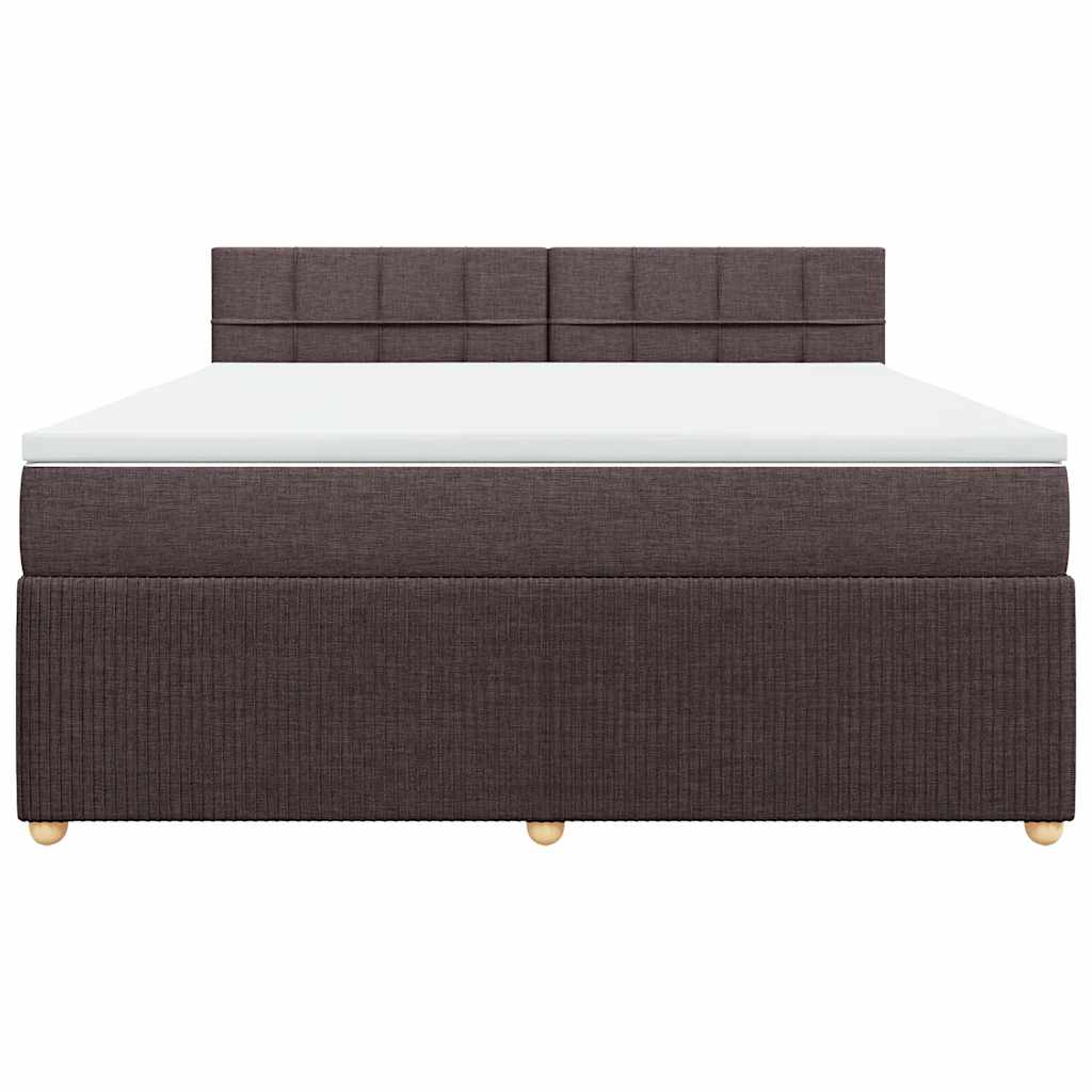 vidaXL Boxspringbett mit Matratze Dunkelbraun 180x200 cm Stoff