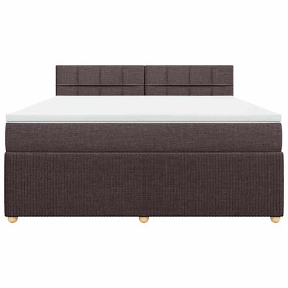 vidaXL Boxspringbett mit Matratze Dunkelbraun 180x200 cm Stoff