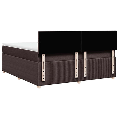 vidaXL Boxspringbett mit Matratze Dunkelbraun 180x200 cm Stoff