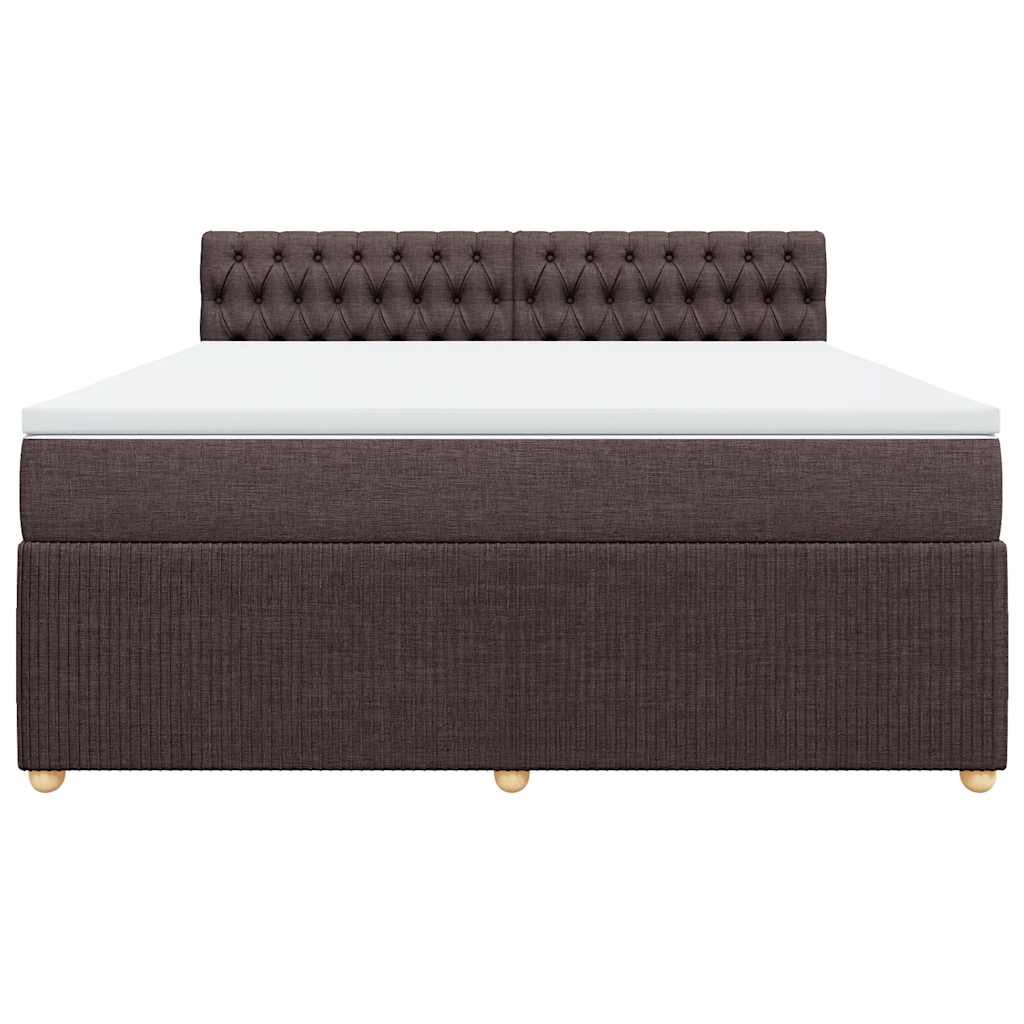 vidaXL Lit coffre avec matelas marron foncé 180x200 cm Tissu