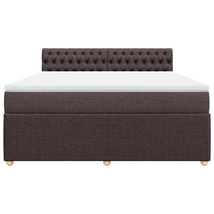 vidaXL Lit coffre avec matelas marron foncé 180x200 cm Tissu