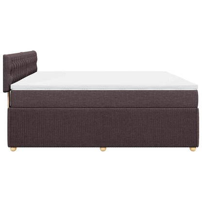 vidaXL Lit coffre avec matelas marron foncé 180x200 cm Tissu
