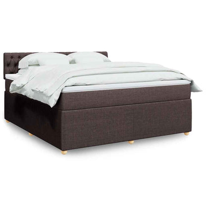 vidaXL Lit coffre avec matelas marron foncé 180x200 cm Tissu