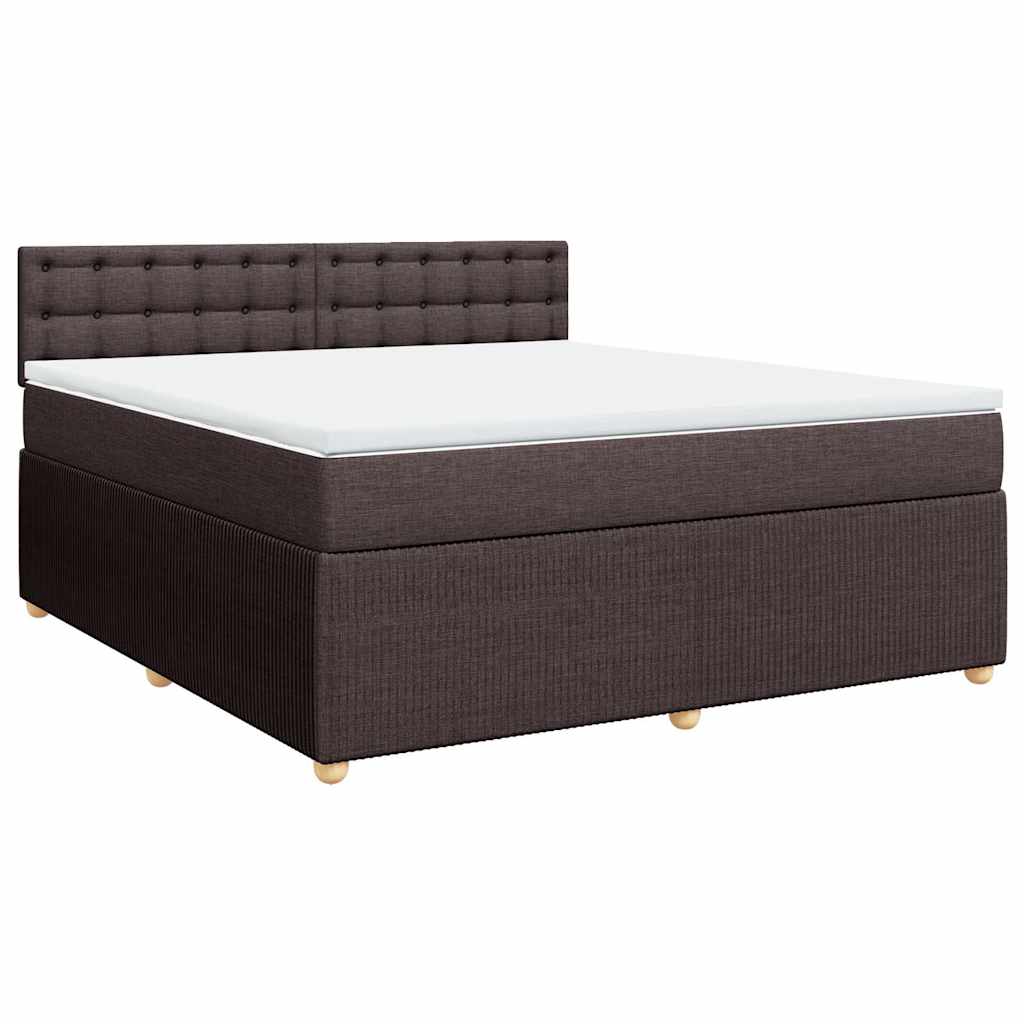 vidaXL Lit coffre avec matelas marron foncé 180x200 cm Tissu