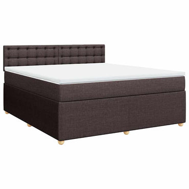 vidaXL Boxspringbett mit Matratze Dunkelbraun 180x200 cm Stoff